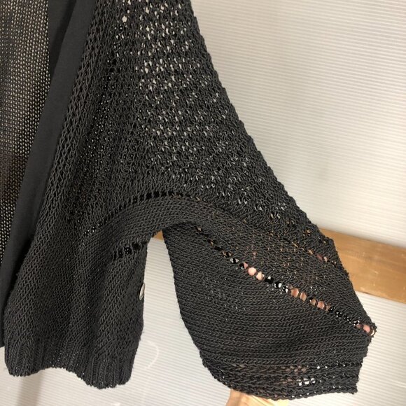 Crea Concept Black Macrame Crochet Knit Cardigan Sz 42 EU‎ - Picture 8 of 14